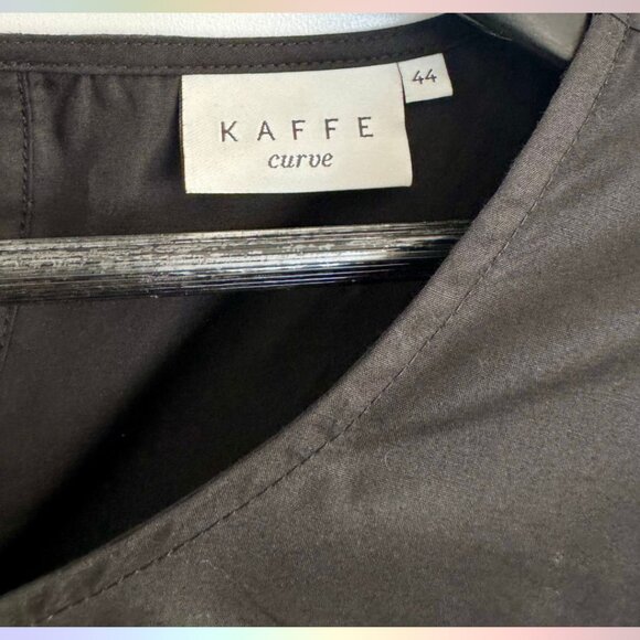 Kaffe (Curve) Black Babydoll Top – Size 44 - Picture 2 of 5